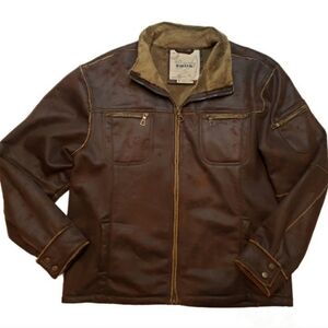 WHISPERING SMITH Men's Faux Leather Fur Coat Jacket